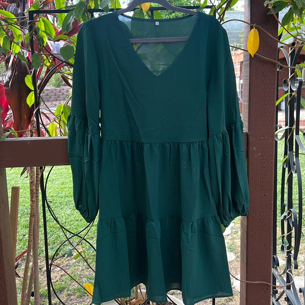 Emerald green summer dress